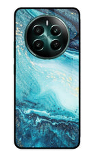 Blue Glitter Marble Realme 12+ 5G Glass Case