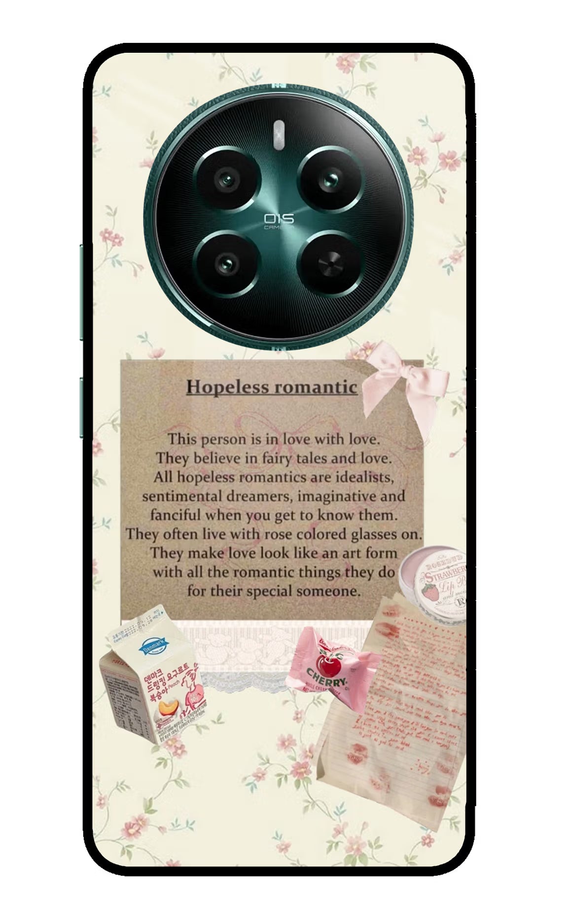 Hopeless Romantic Realme 12+ 5G Glass Case Back Cover by Casekaro