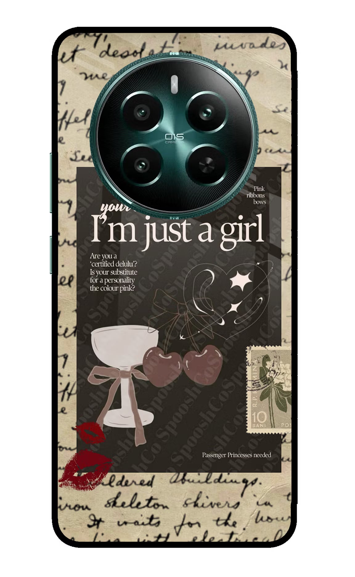 I am just a girl Realme 12+ 5G Glass Case Back Cover by Casekaro