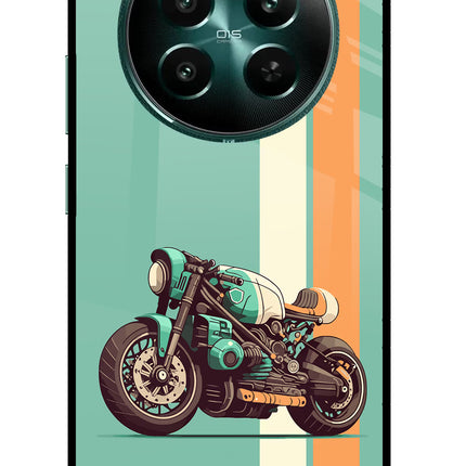 Striped Moto Drift Realme 12+ 5G Glass Case Back Cover by Casekaro