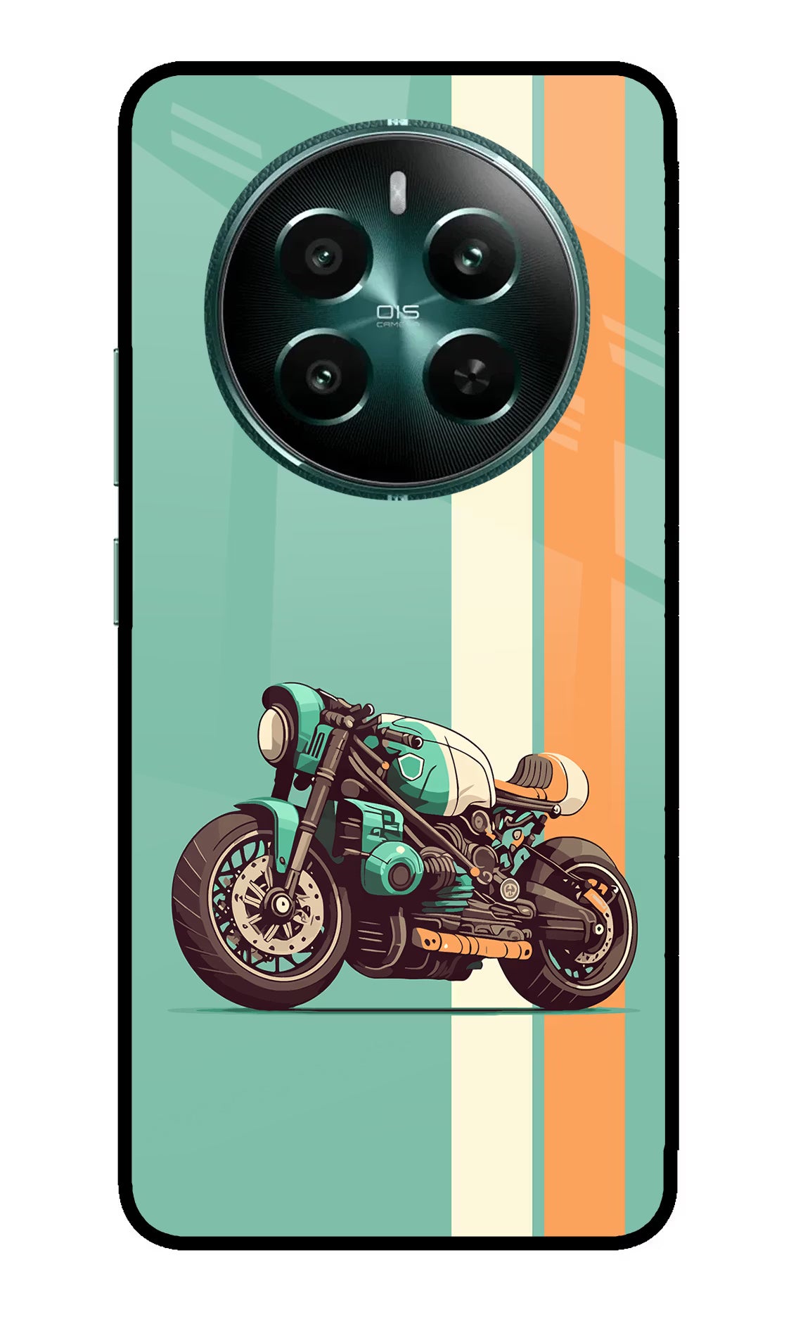 Striped Moto Drift Realme 12+ 5G Glass Case Back Cover by Casekaro