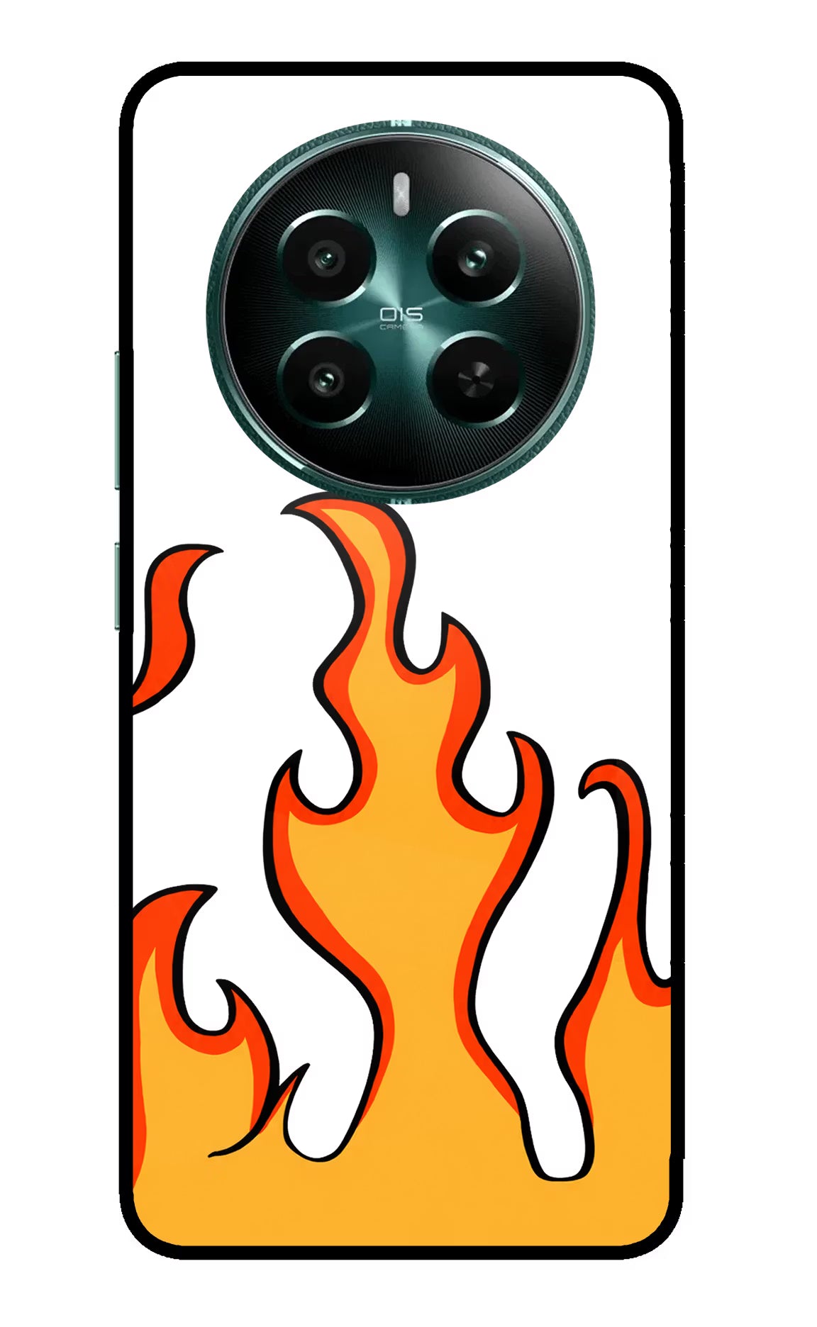 Fired Up – White Realme 12+ 5G Glass Case Back Cover by Casekaro