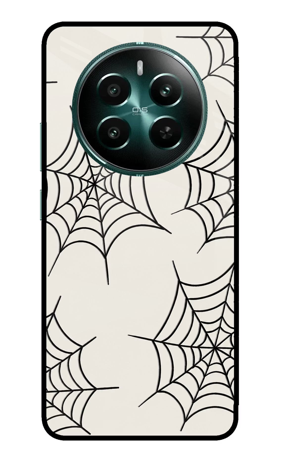 Spider Web Realme 12+ 5G Glass Case Back Cover by Casekaro