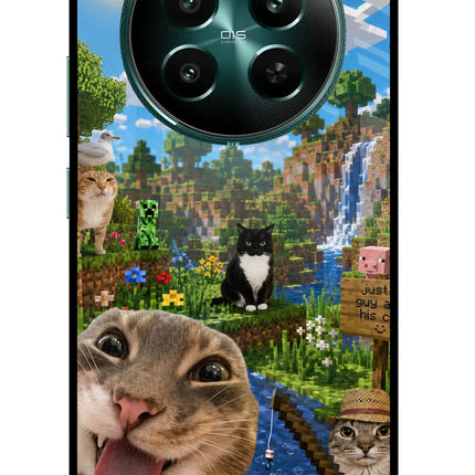 Minecraft Cat Chaos Realme 12+ 5G Glass Case
