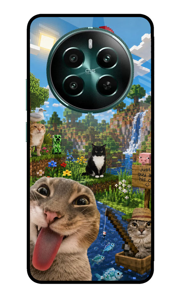 Minecraft Cat Chaos Realme 12+ 5G Glass Case