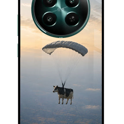 Skydiving Cow Realme 12+ 5G Glass Case