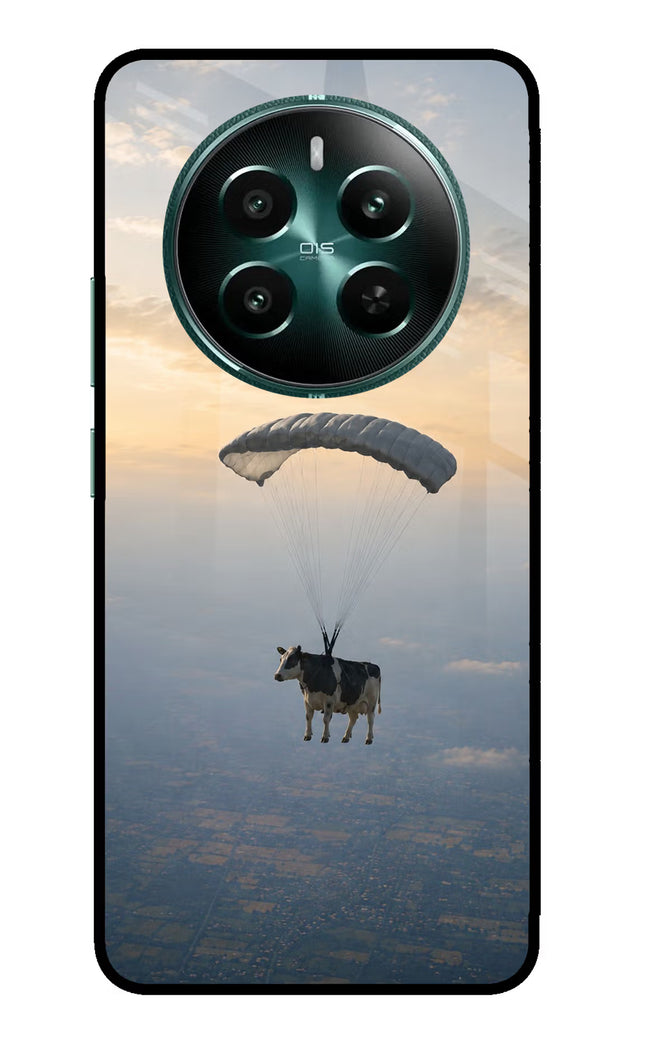 Skydiving Cow Realme 12+ 5G Glass Case