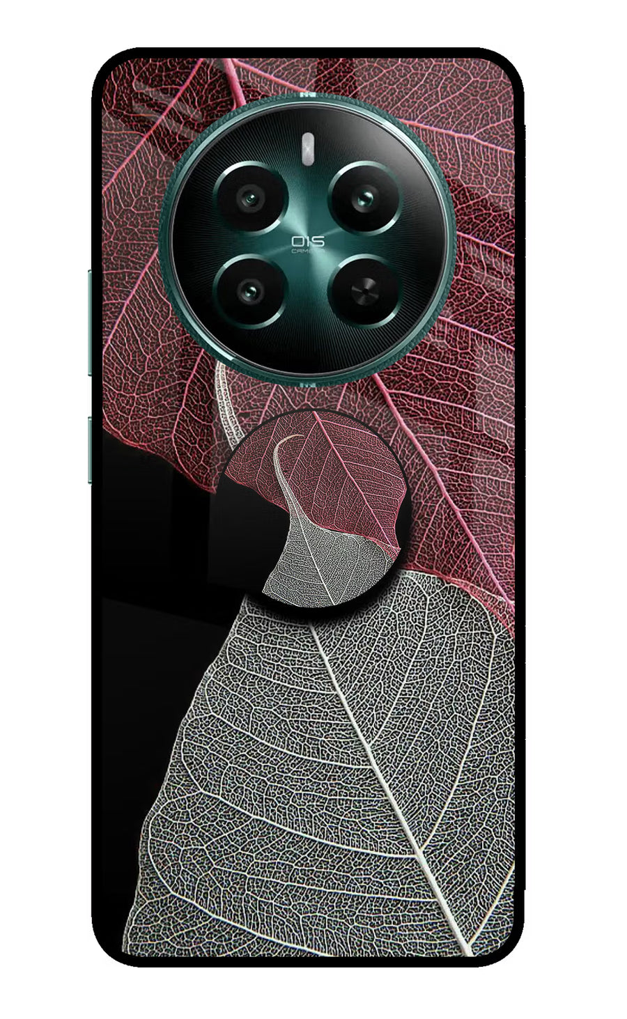 Leaf Pattern Realme 12+ 5G Pop Case, Glass case