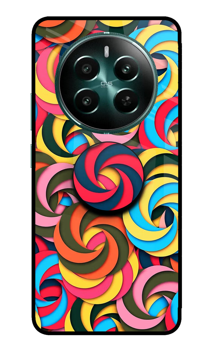 Spiral Pattern Realme 12+ 5G Pop Case, Glass case