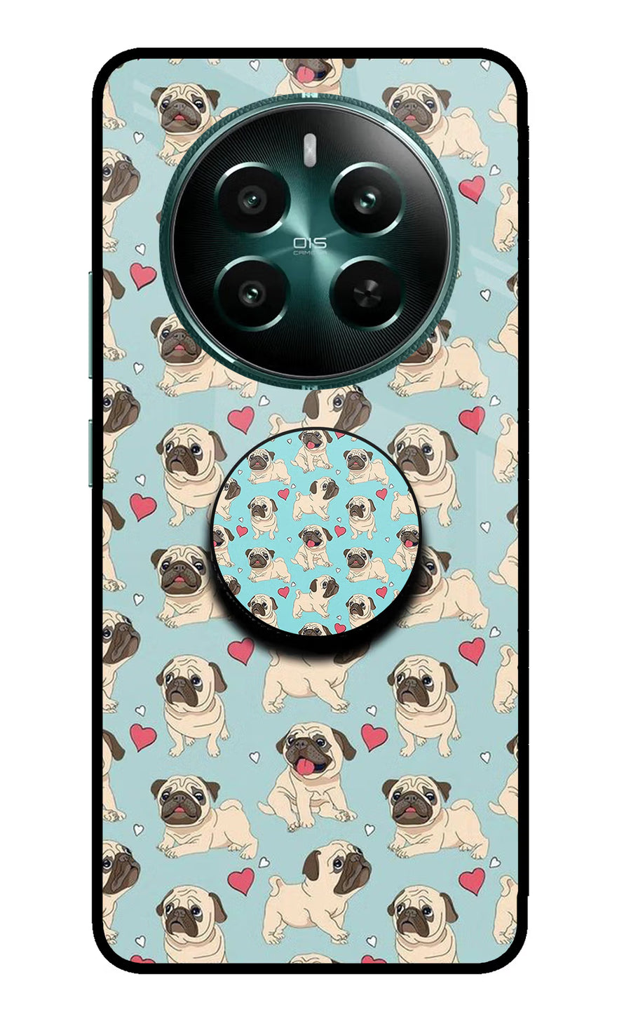 Pug Dog Realme 12+ 5G Pop Case, Glass case