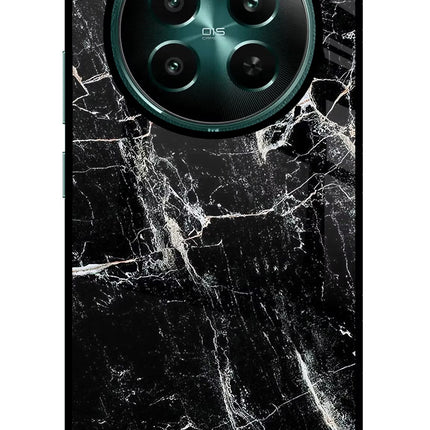 Black Marble Texture Realme P1 5G Glass Case Back Cover by Casekaro