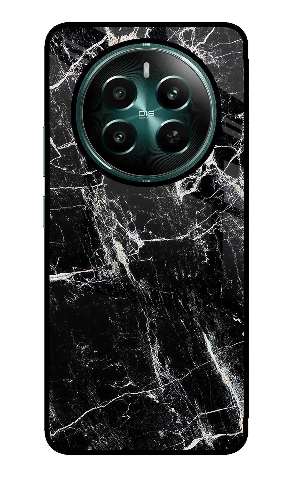 Black Marble Texture Realme P1 5G Glass Case Back Cover by Casekaro