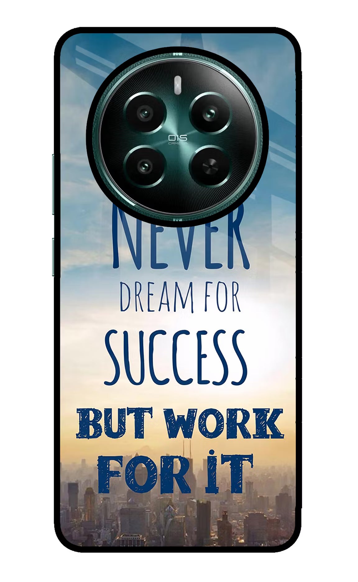 Never Dream For Success But Work For It Realme P1 5G Glass Case Back Cover by Casekaro