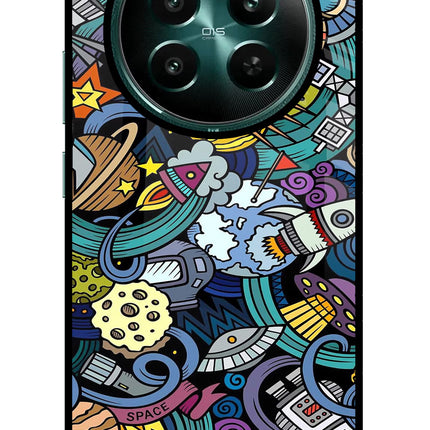 Space Abstract Realme P1 5G Glass Case