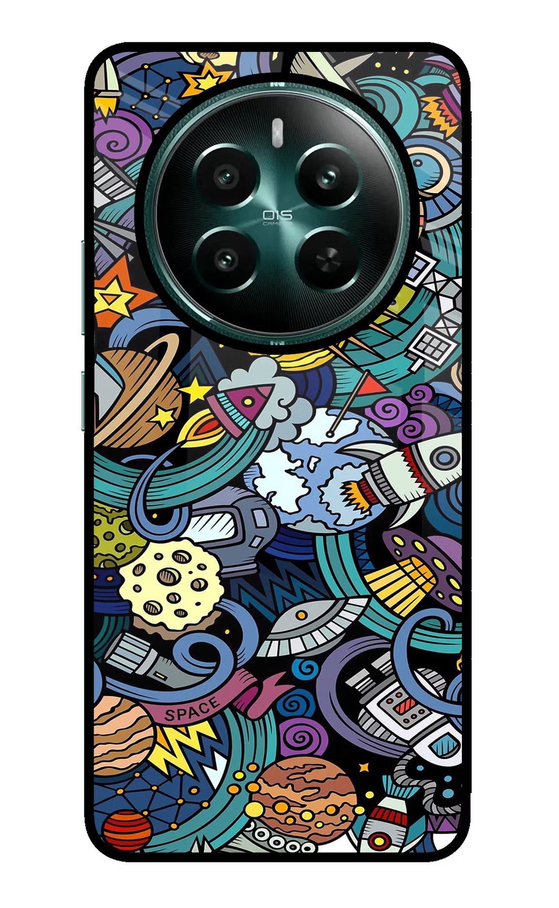 Space Abstract Realme P1 5G Glass Case Back Cover by Casekaro