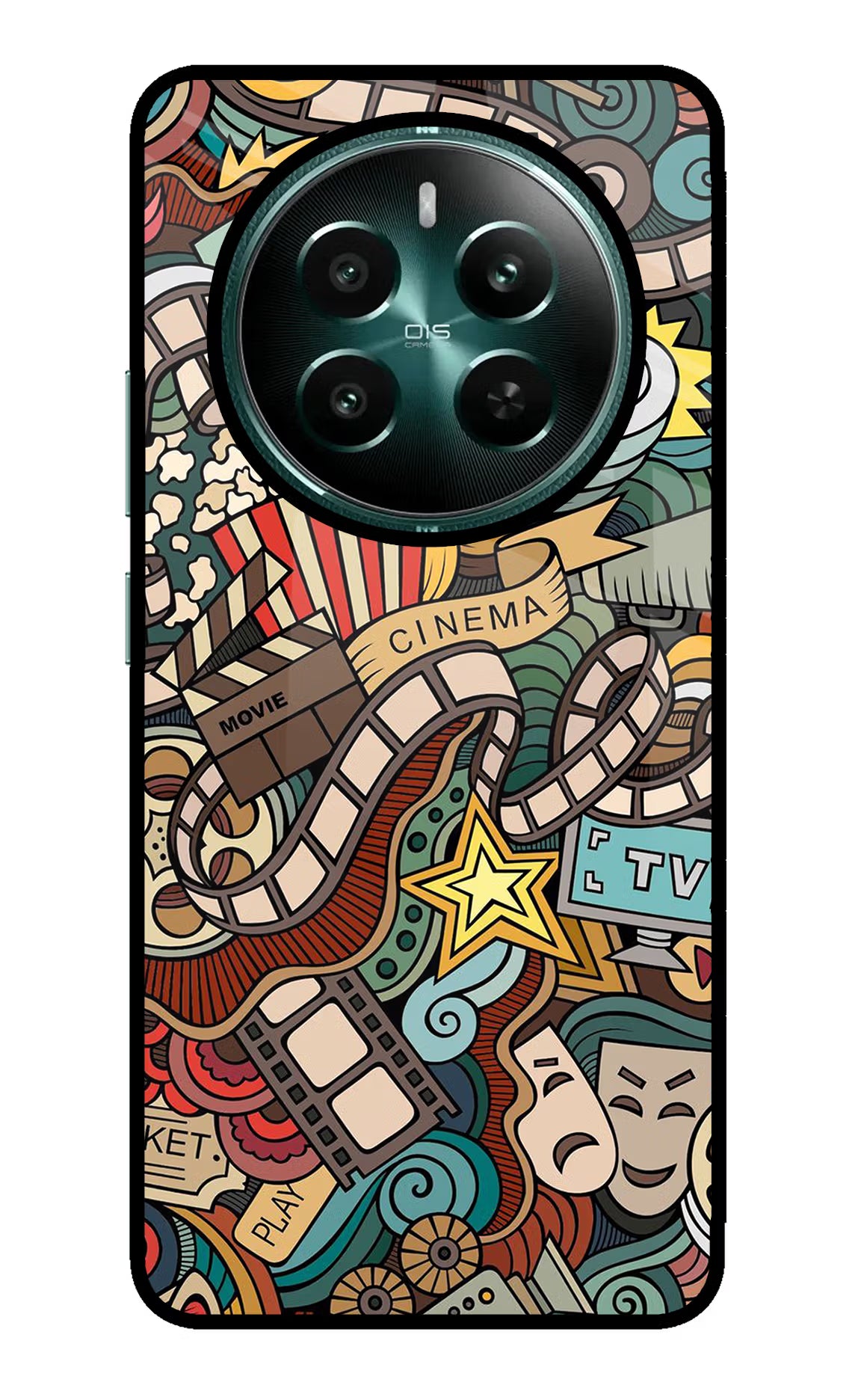 Cinema Abstract Realme P1 5G Glass Case Back Cover by Casekaro