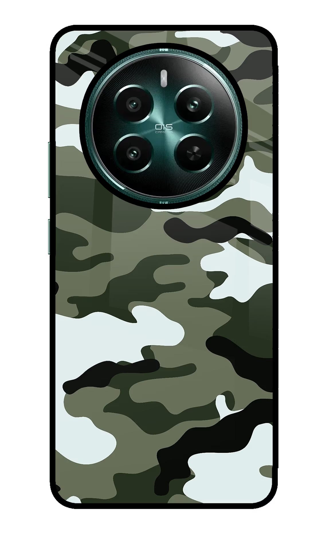 Camouflage Realme P1 5G Glass Case Back Cover by Casekaro