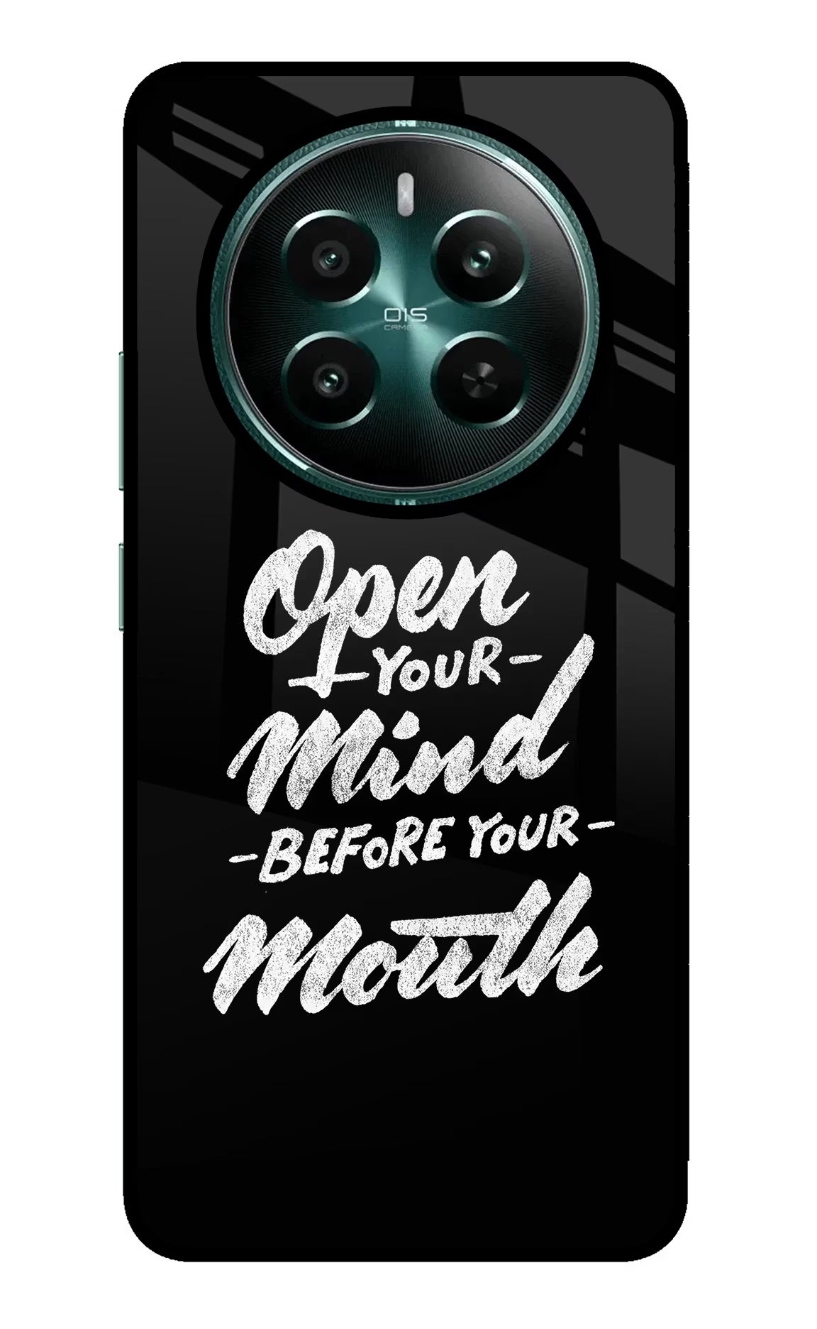 Open Your Mind Before Your Mouth Realme P1 5G Glass Case Back Cover by Casekaro