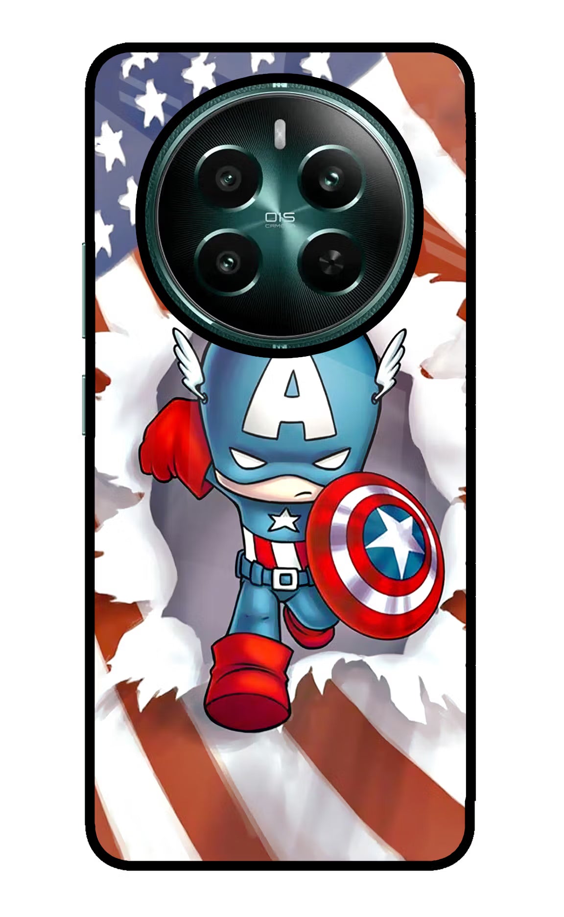 Captain America Realme P1 5G Glass Case Back Cover by Casekaro