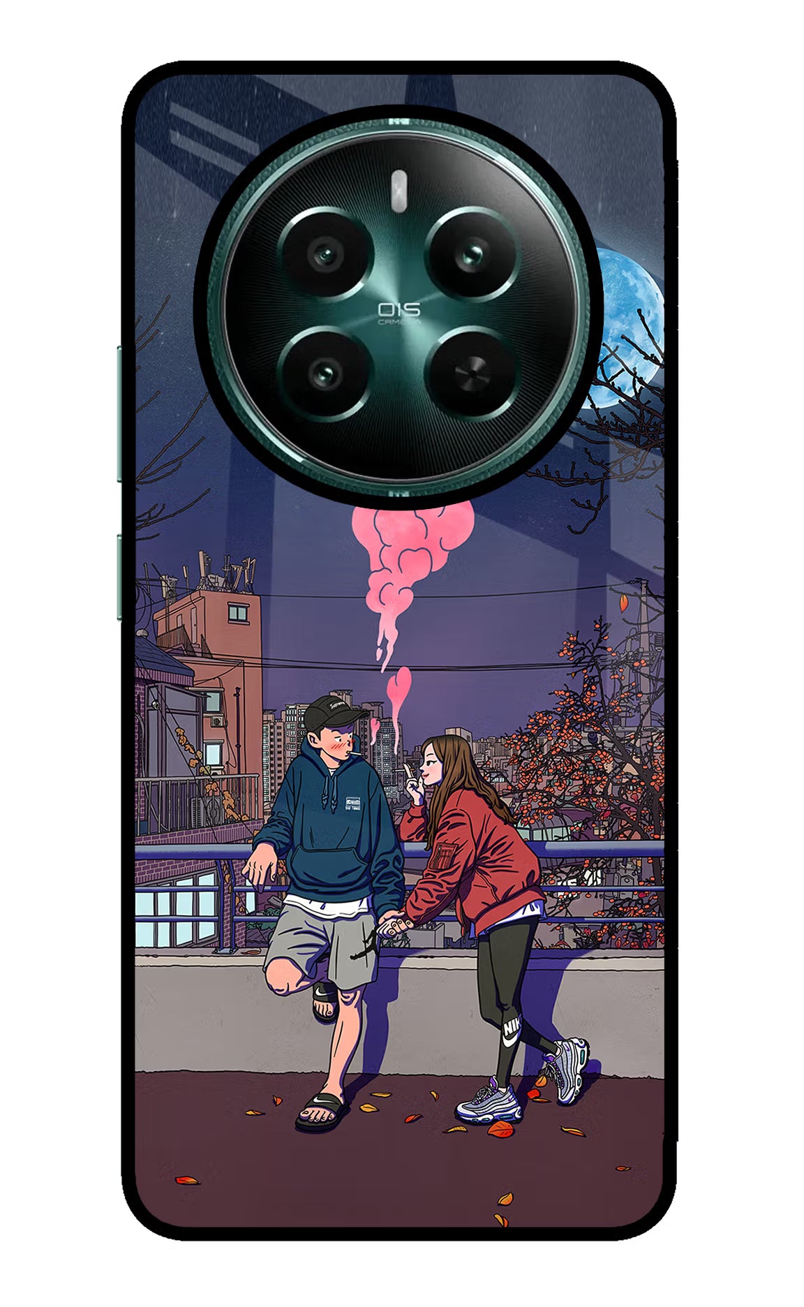 Chilling Couple Realme P1 5G Glass Case Back Cover by Casekaro