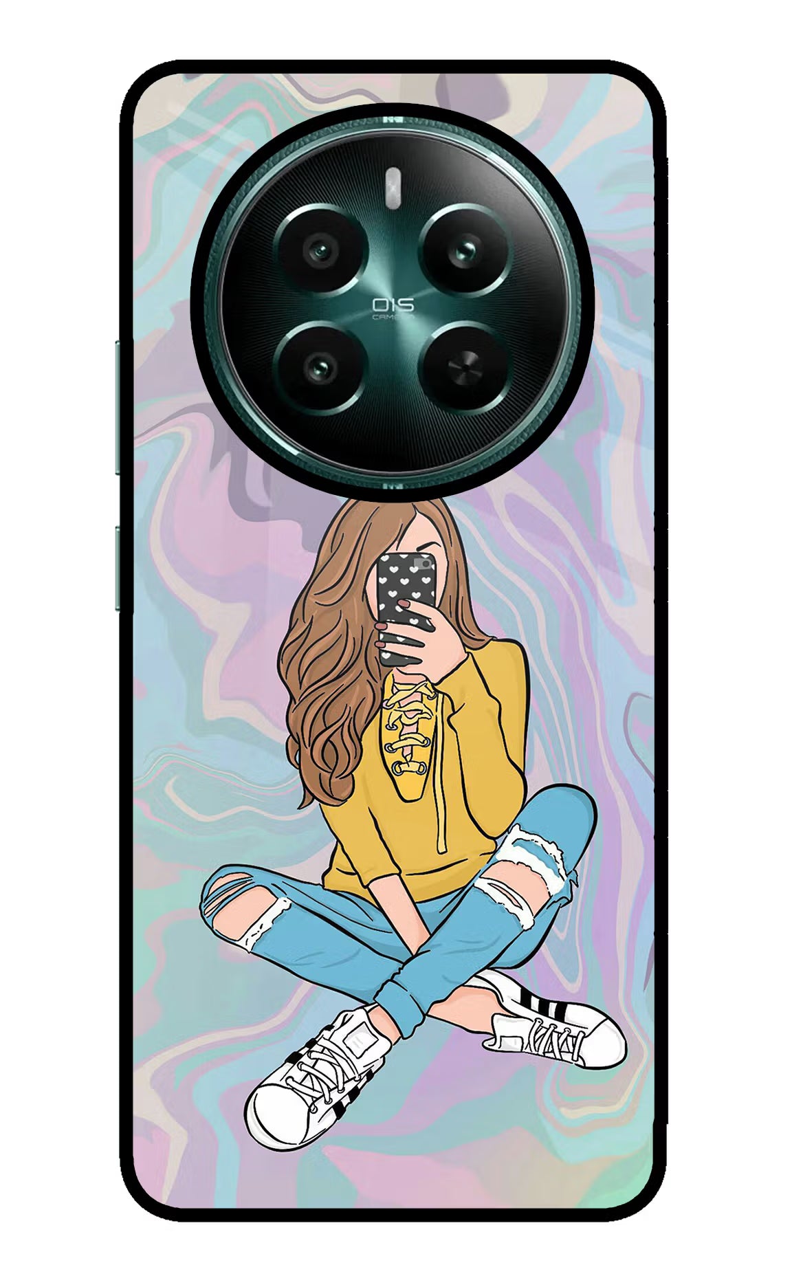 Selfie Girl Realme P1 5G Glass Case Back Cover by Casekaro