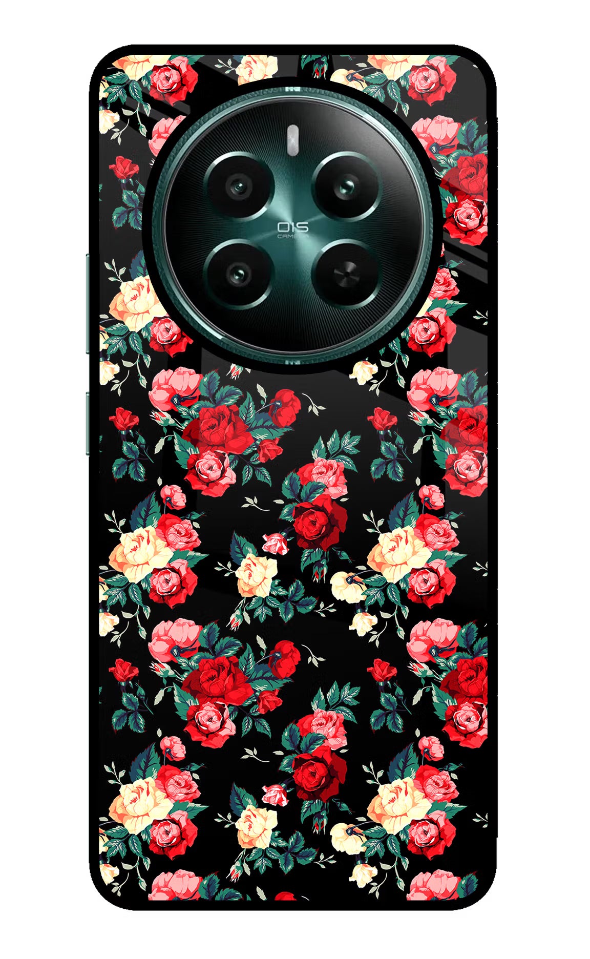 Rose Pattern Realme P1 5G Glass Case Back Cover by Casekaro