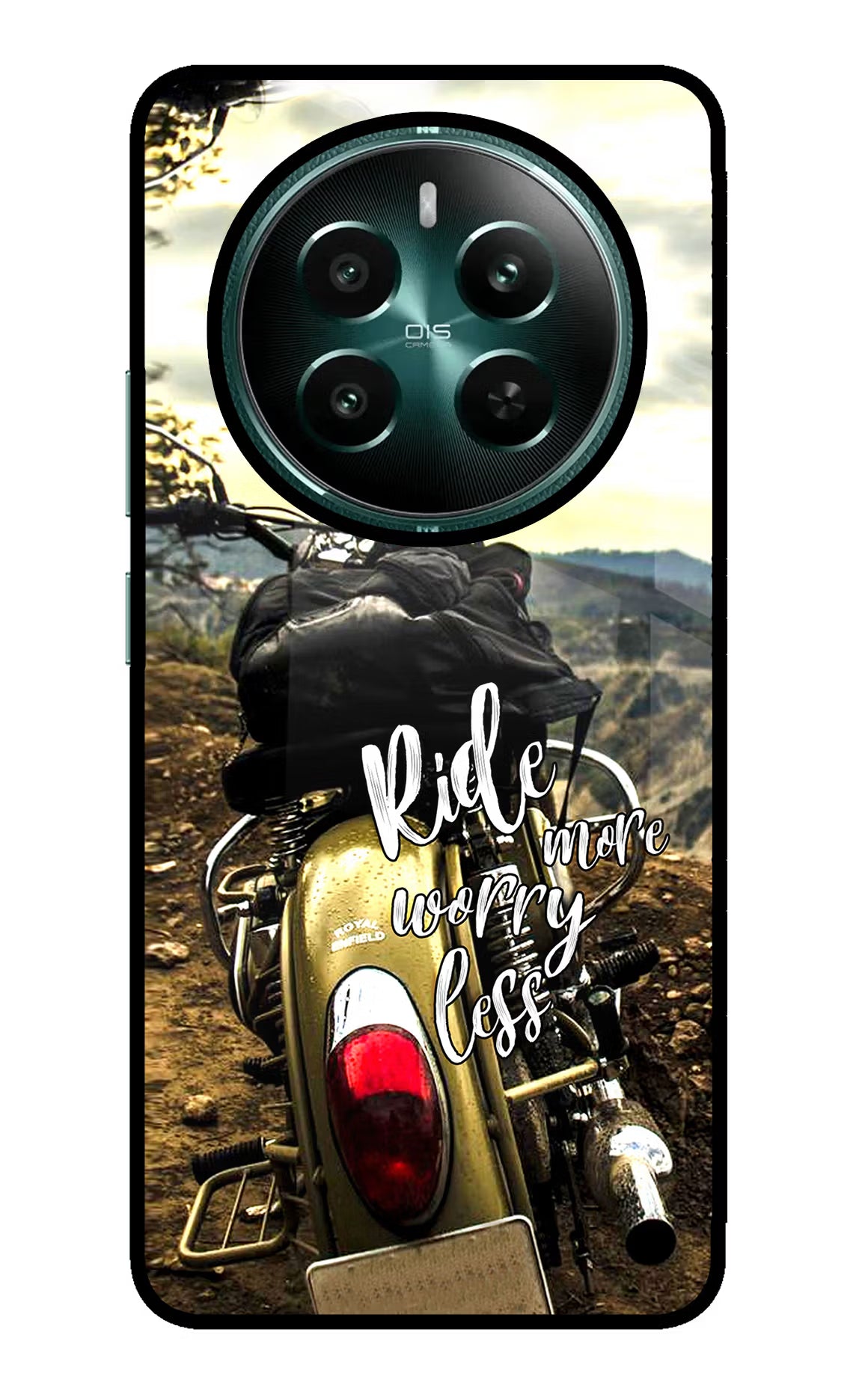 Ride More Worry Less Realme P1 5G Glass Case Back Cover by Casekaro