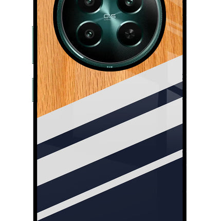Blue and white wooden Realme P1 5G Glass Case