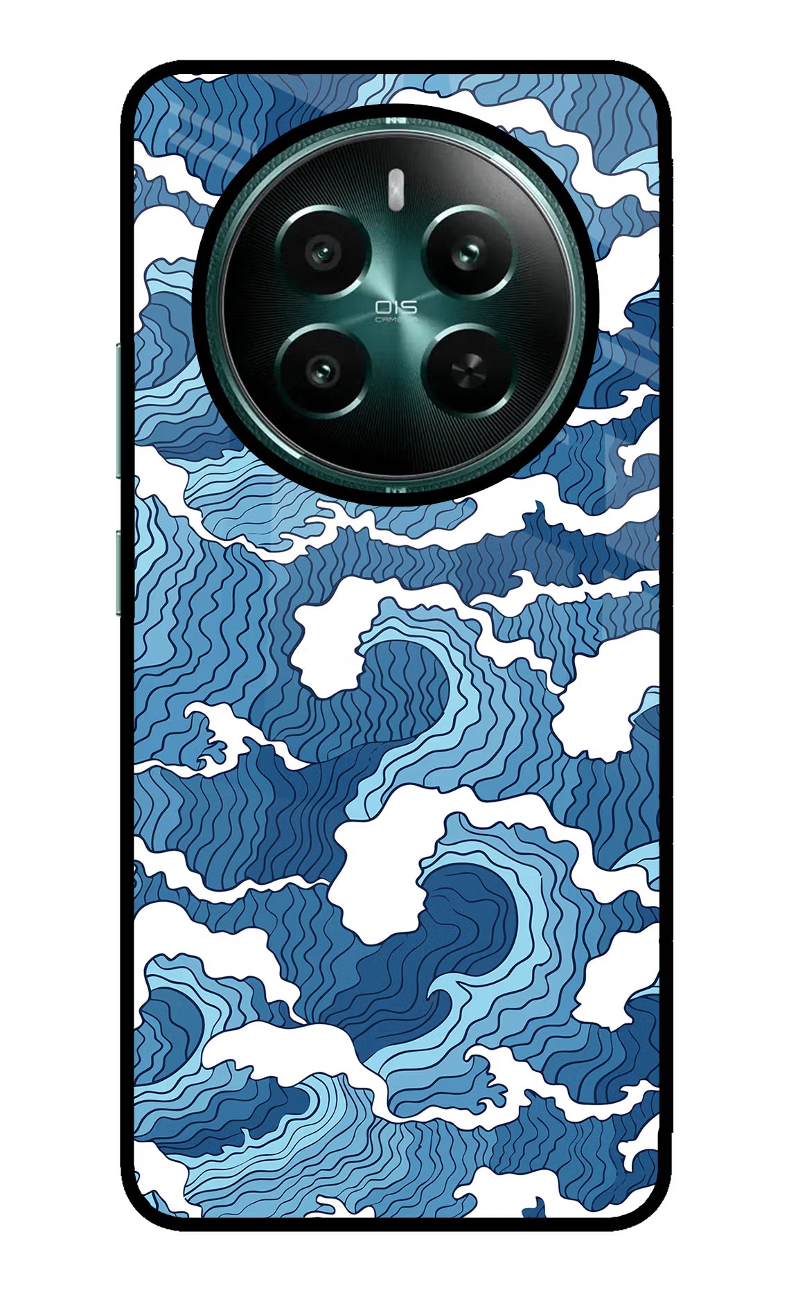 Blue Waves Realme P1 5G Glass Case Back Cover by Casekaro