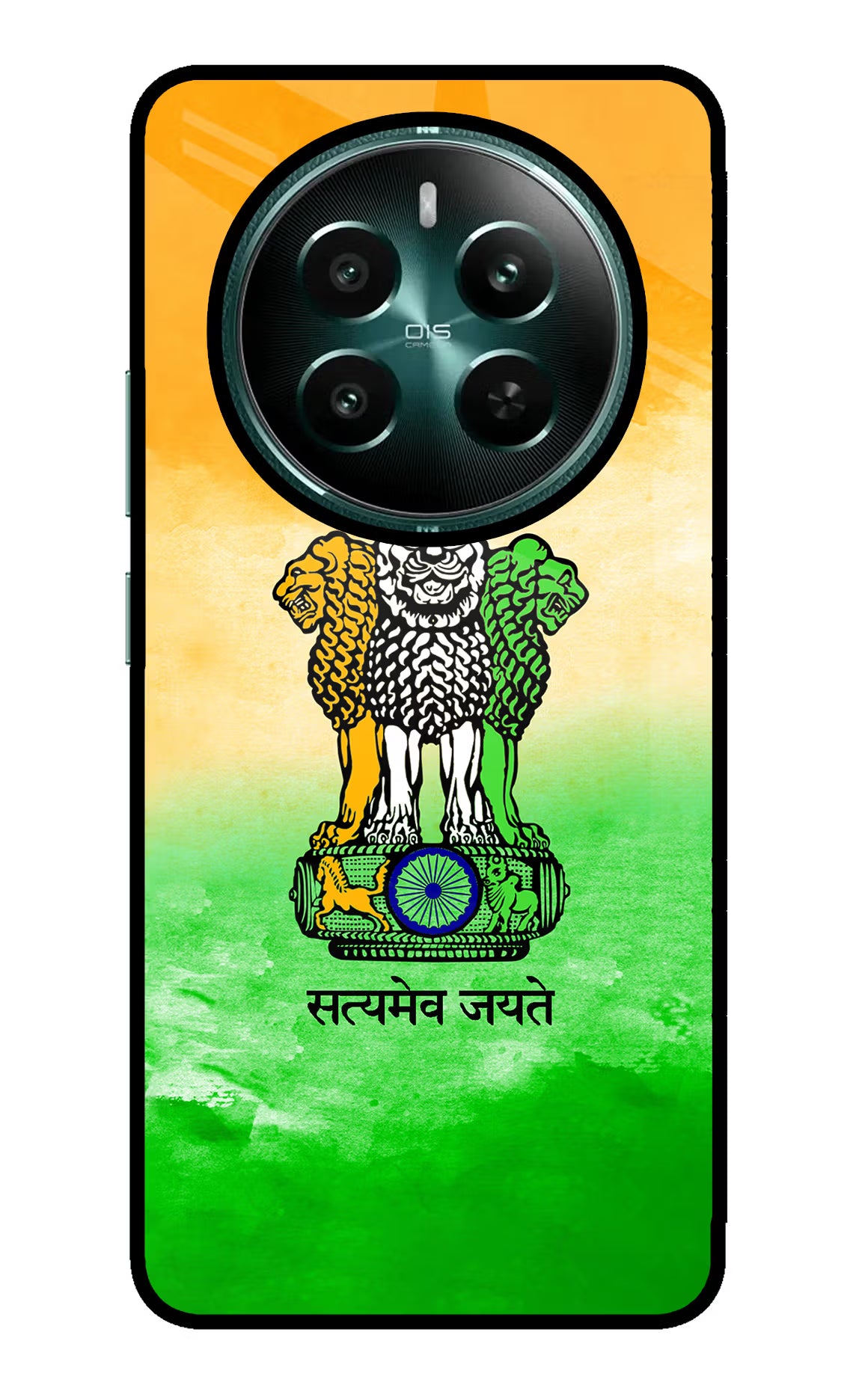 Satyamev Jayate Flag Realme P1 5G Glass Case Back Cover by Casekaro