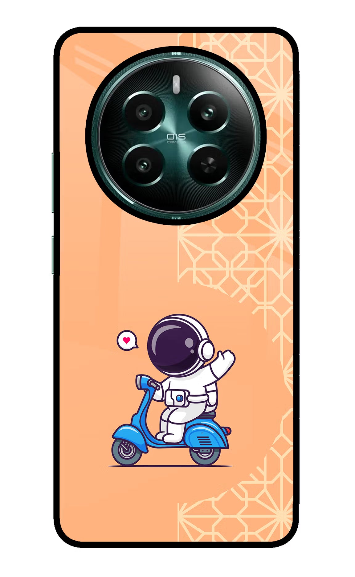 Cute Astronaut Riding Realme P1 5G Glass Case Back Cover by Casekaro