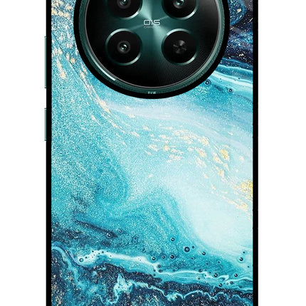 Blue Glitter Marble Realme P1 5G Glass Case