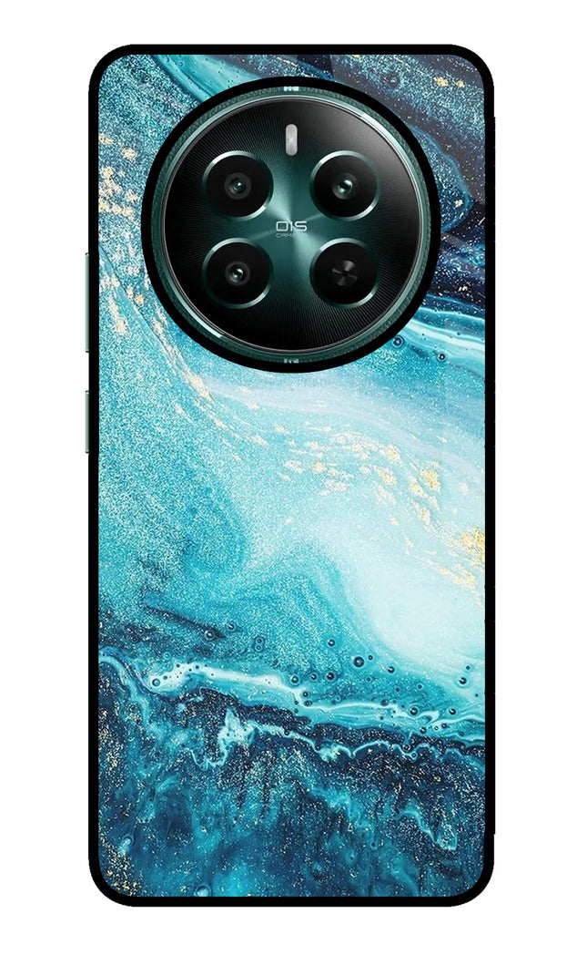 Blue Glitter Marble Realme P1 5G Glass Case