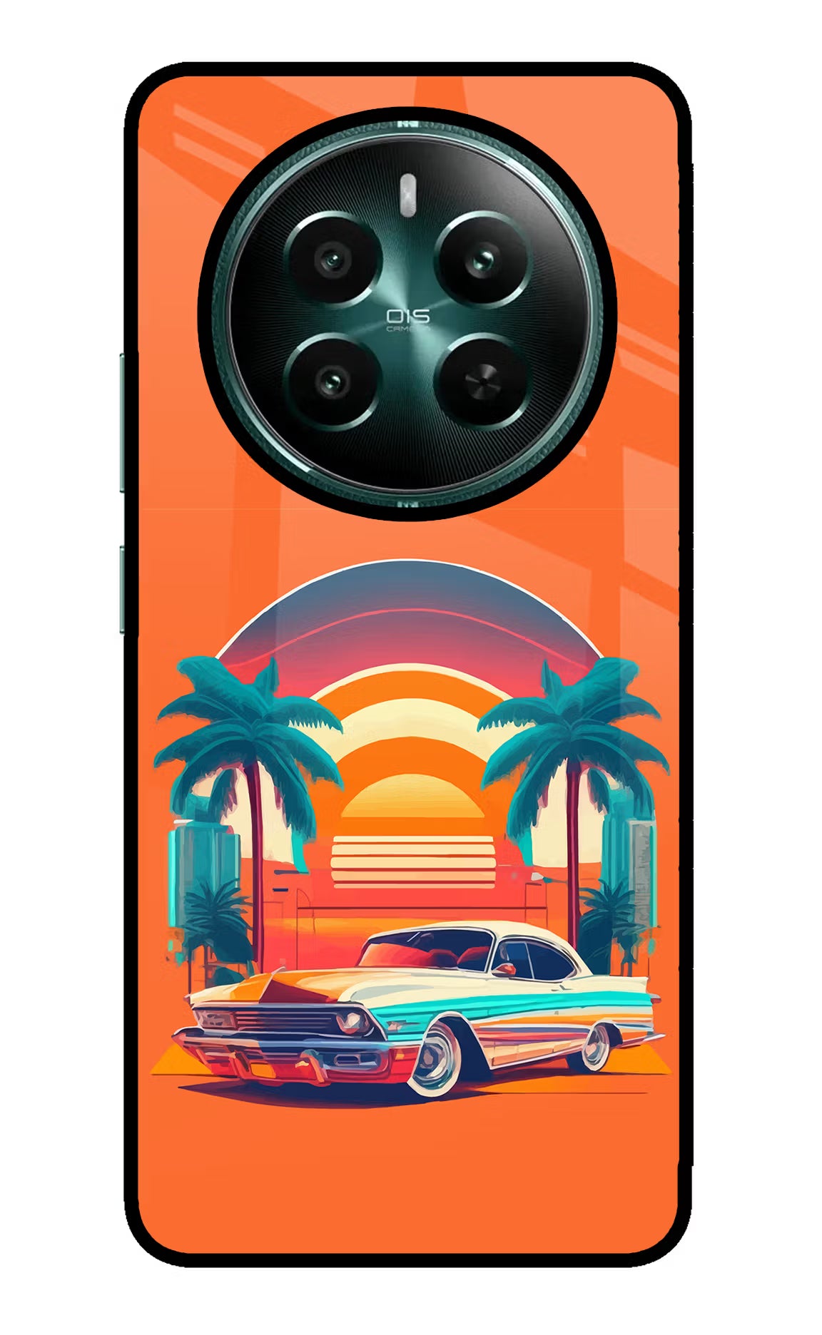 Palm Drive 80s Realme P1 5G Glass Case Back Cover by Casekaro