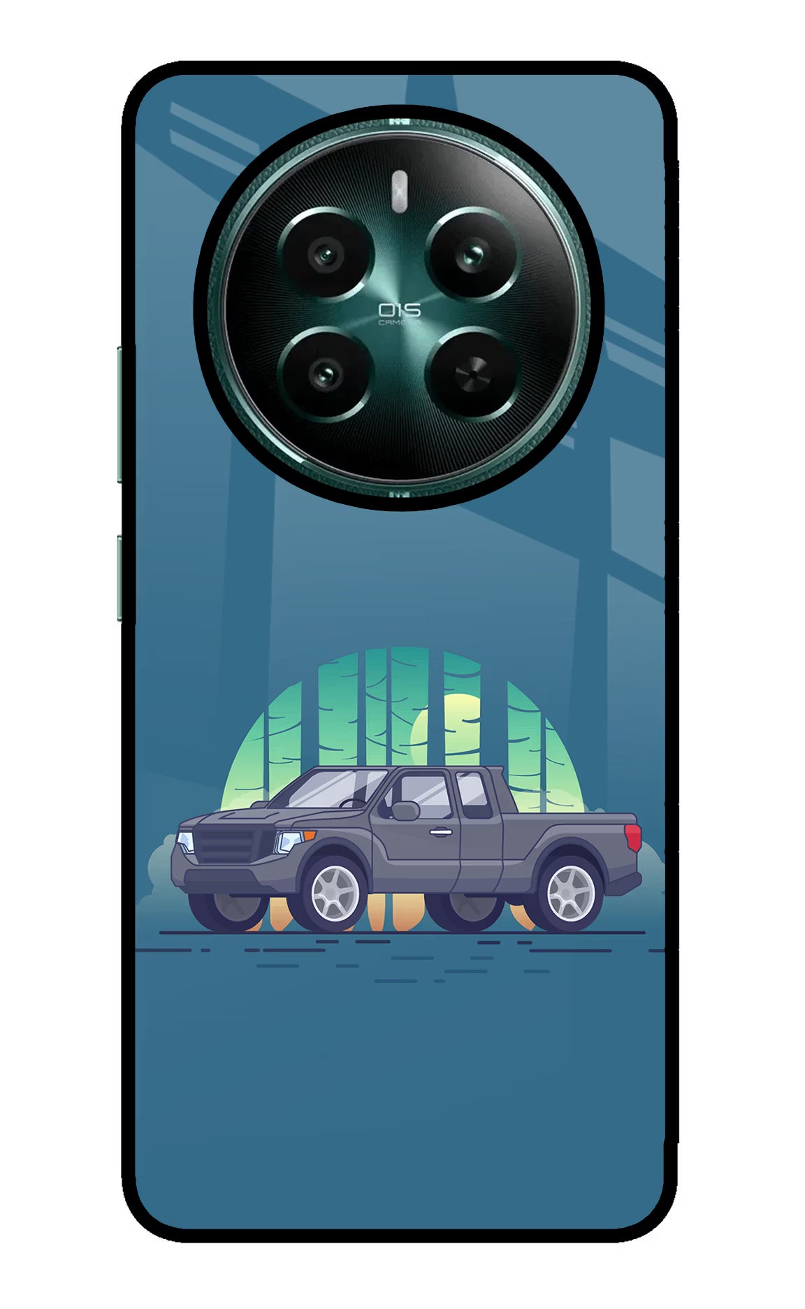 Retro Garage Vibe Realme P1 5G Glass Case Back Cover by Casekaro