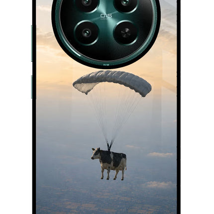 Skydiving Cow Realme P1 5G Glass Case