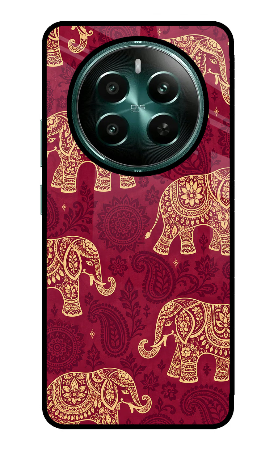 Maroon Elephant Realme P1 5G Back Cover, Glass case