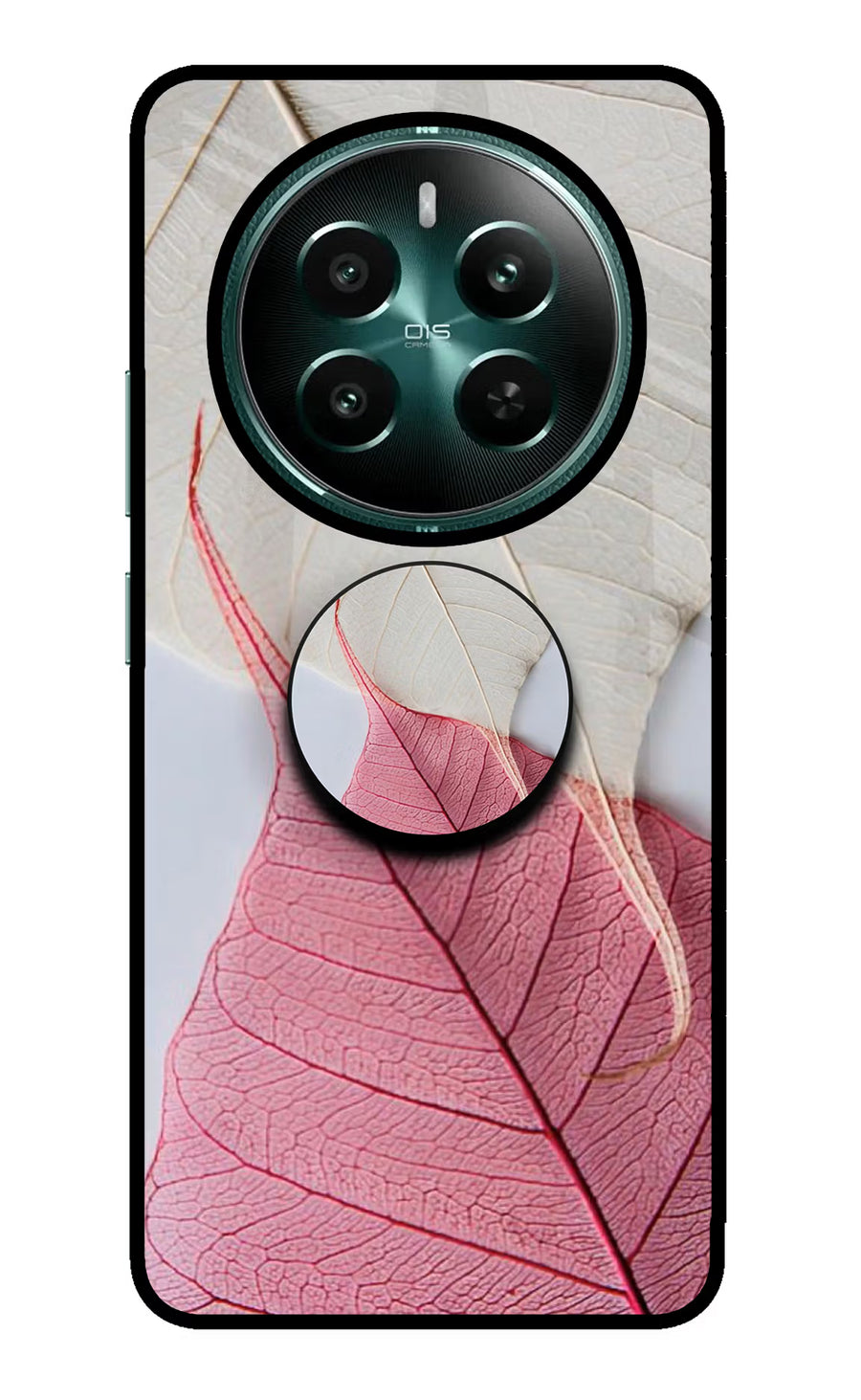 White Pink Leaf Realme P1 5G Pop Case, Metal case