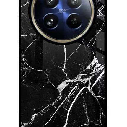 Black Marble Pattern Realme P1 Pro 5G Glass Case
