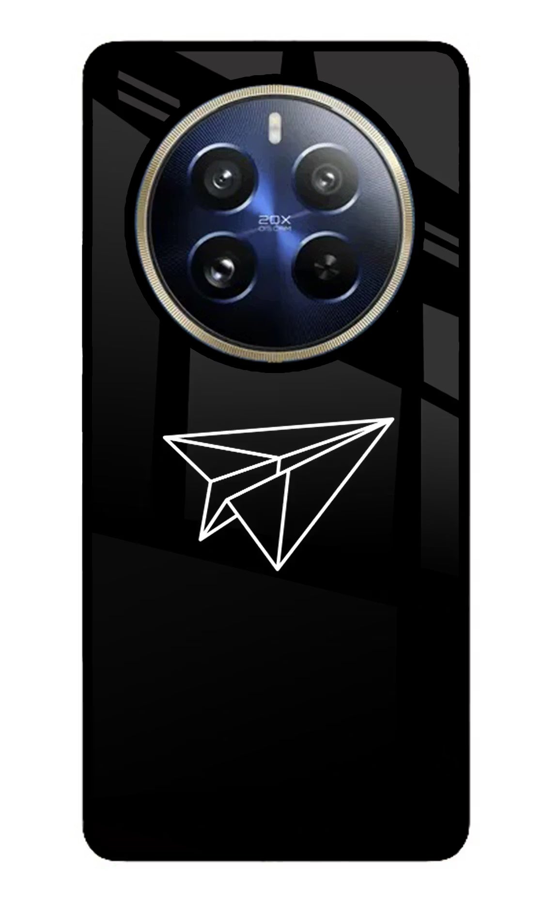 Paper Plane White Realme P1 Pro 5G Glass Case Back Cover by Casekaro
