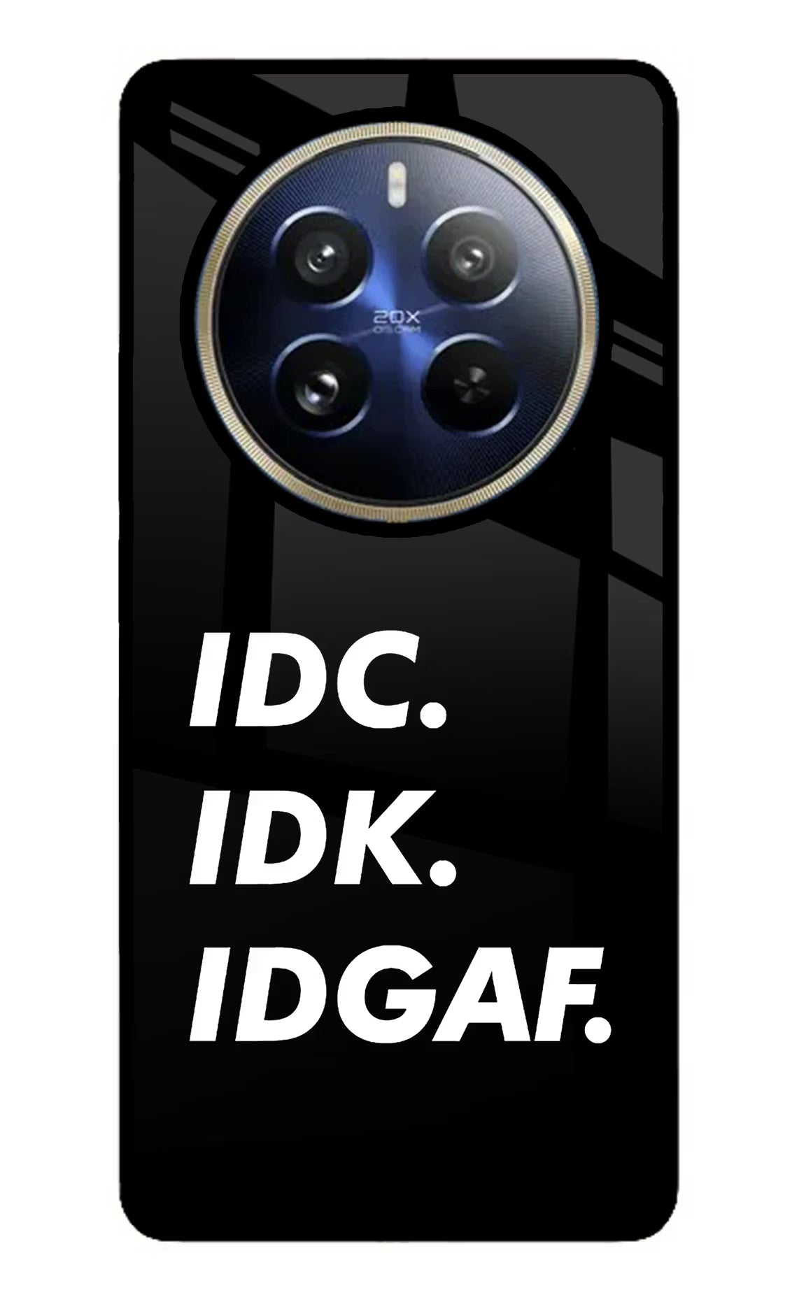 Idc Idk Idgaf Realme P1 Pro 5G Glass Case Back Cover by Casekaro