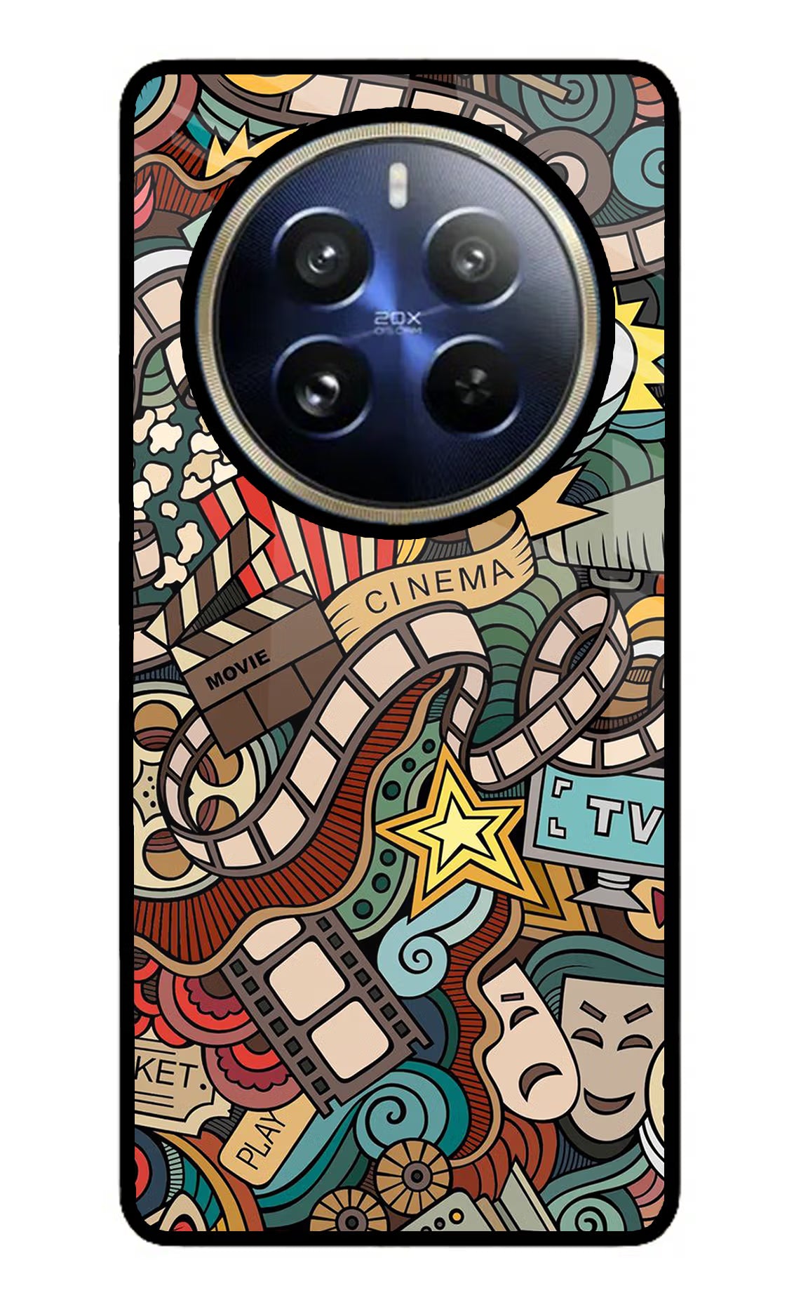 Cinema Abstract Realme P1 Pro 5G Glass Case Back Cover by Casekaro
