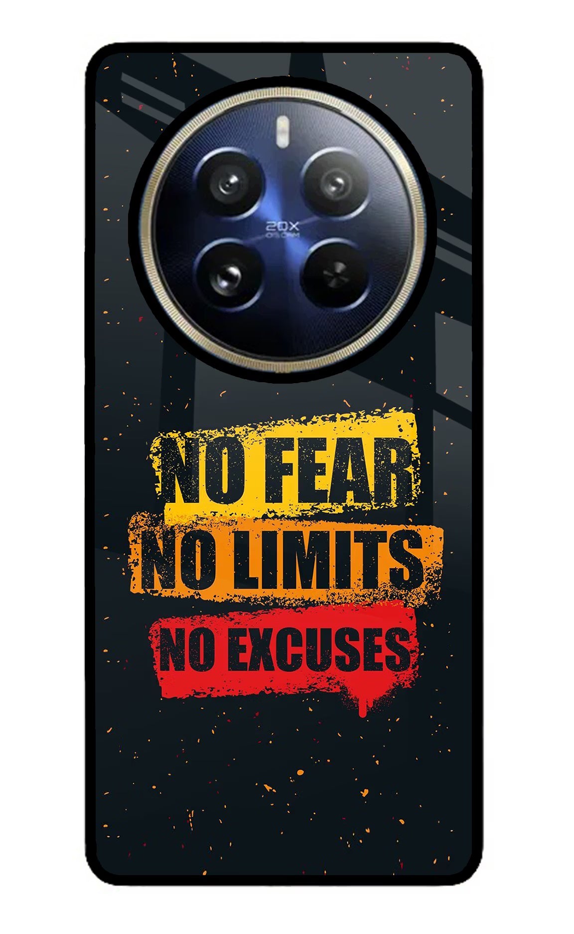 No Fear No Limits No Excuse Realme P1 Pro 5G Glass Case Back Cover by Casekaro