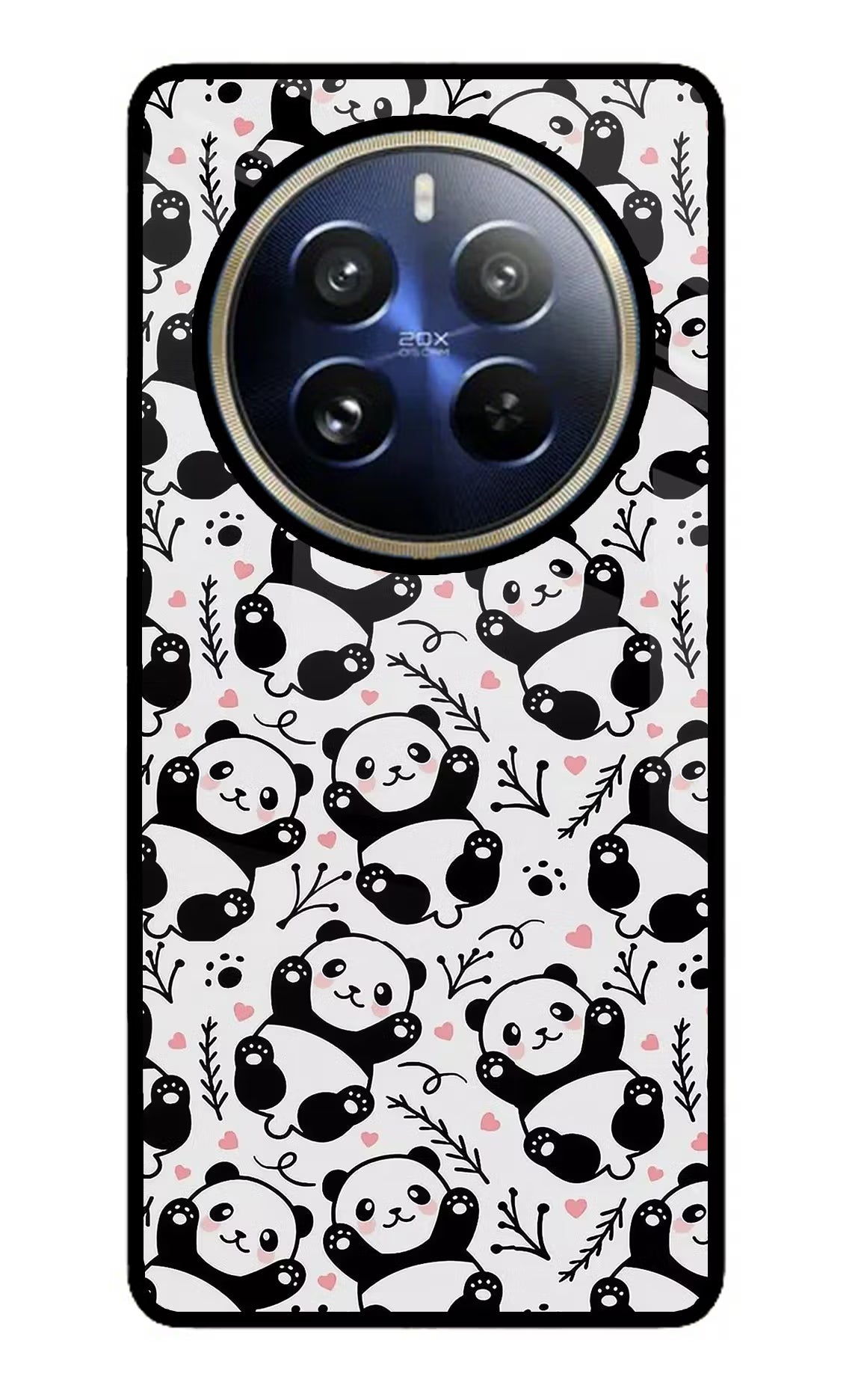 Cute Panda Realme P1 Pro 5G Glass Case Back Cover by Casekaro
