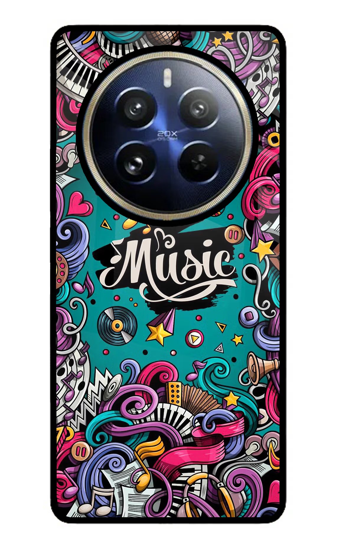 Music Graffiti Realme P1 Pro 5G Glass Case Back Cover by Casekaro