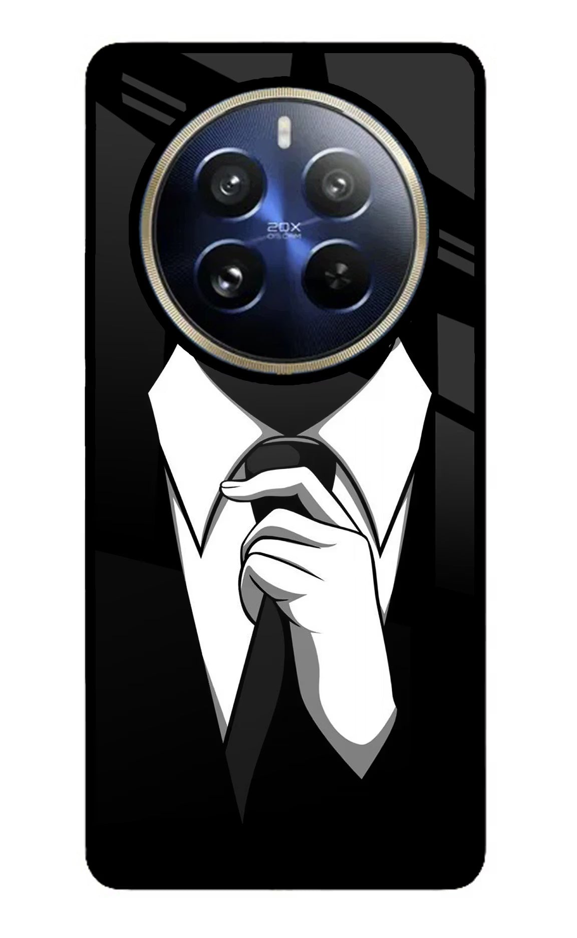 Black Tie Realme P1 Pro 5G Glass Case Back Cover by Casekaro