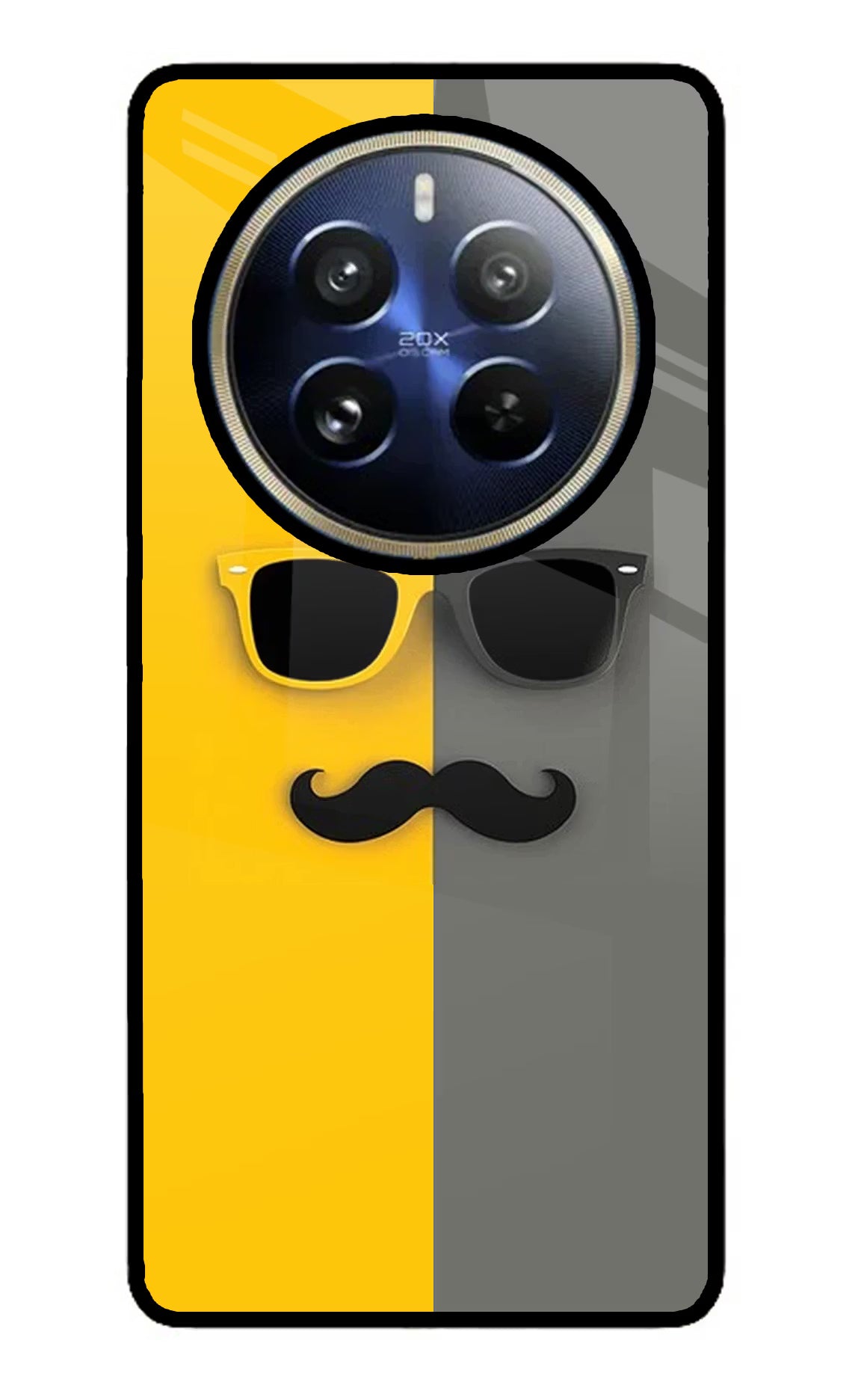 Sunglasses with Mustache Realme P1 Pro 5G Glass Case Back Cover by Casekaro