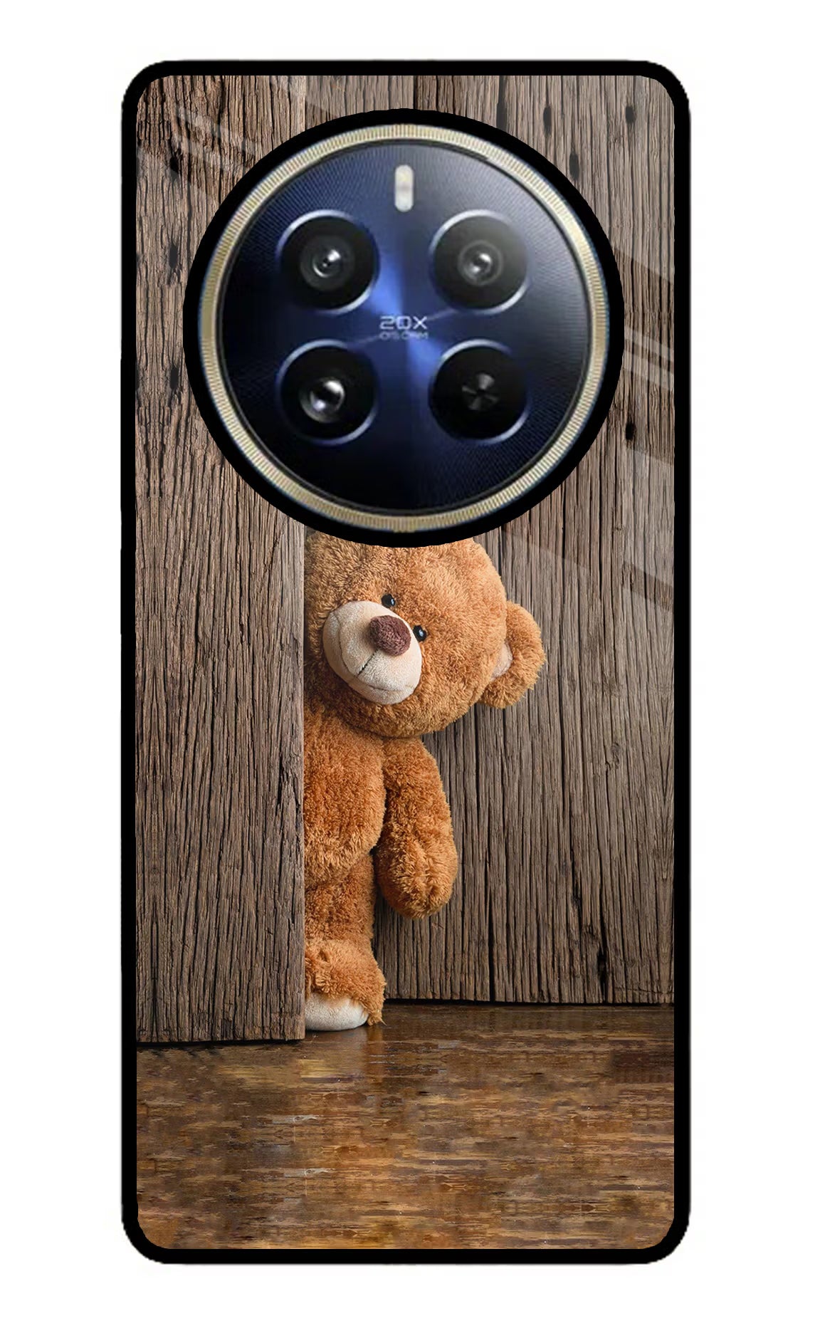 Teddy Wooden Realme P1 Pro 5G Glass Case Back Cover by Casekaro