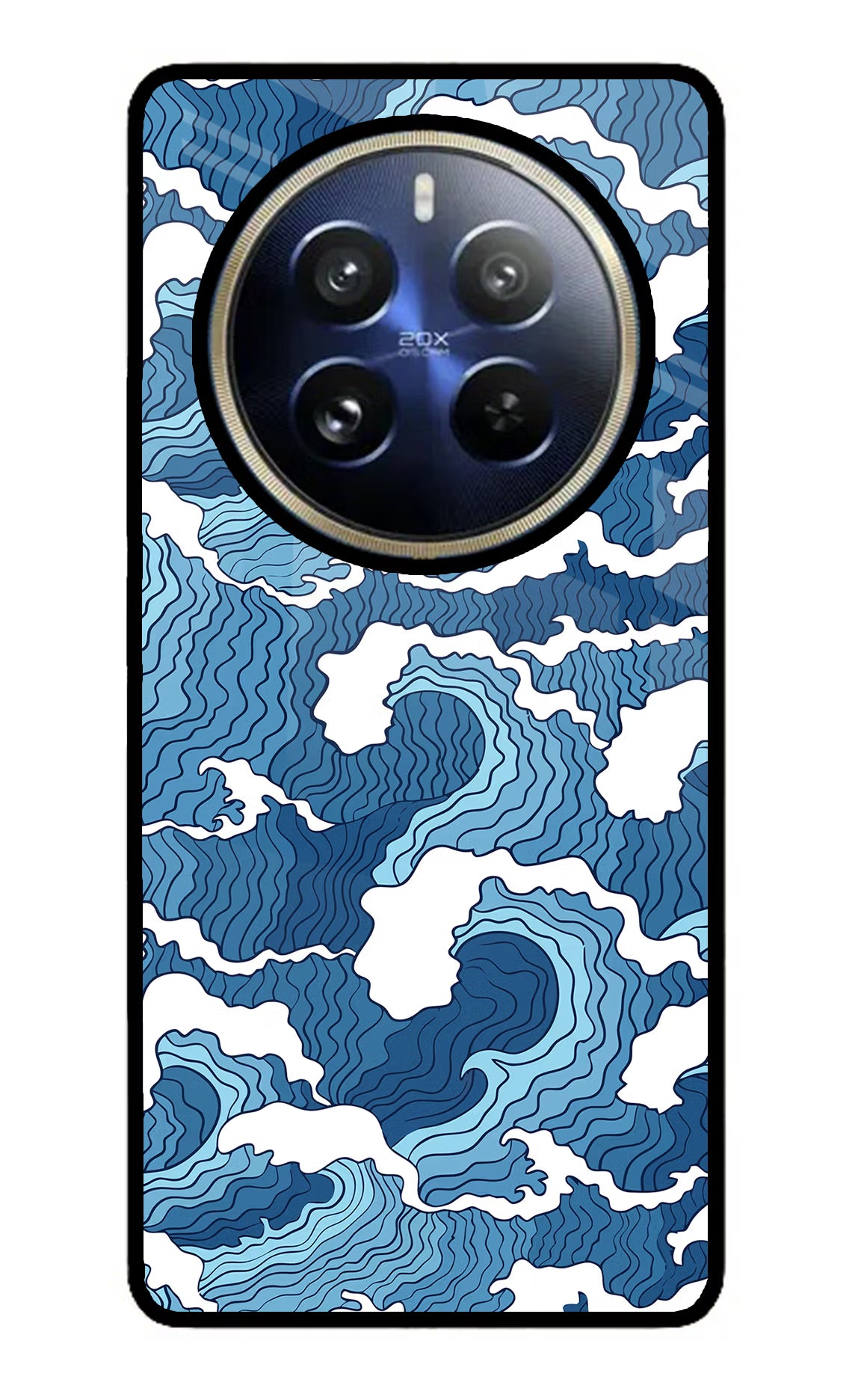Blue Waves Realme P1 Pro 5G Glass Case Back Cover by Casekaro