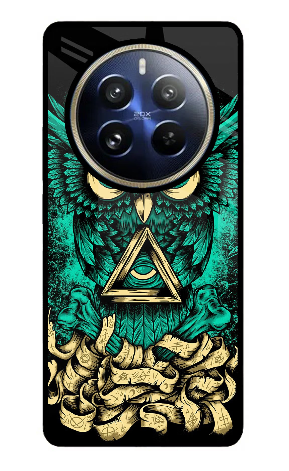 Green Owl Realme P1 Pro 5G Glass Case Back Cover by Casekaro